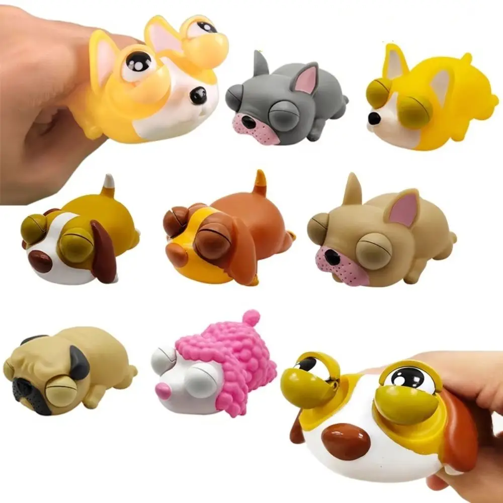 Creative Multiple Types Eyeball Burst Squeeze Sleeping Dogs Pop Up Dogs Pinch Toys Telescopic Pinch Fidget Toy Doll Boys Girls