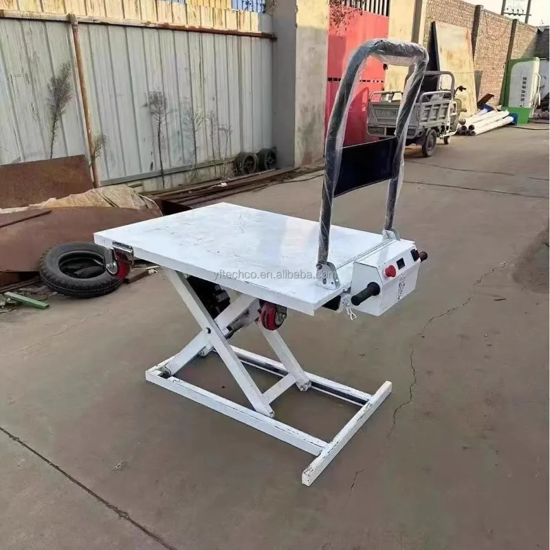 【Best-selling】Electric Push Lift Platform Cart CE Transporting Heavy Loads Self Loading Hand Trolley Scissor Lift Table Flat Lif view 3