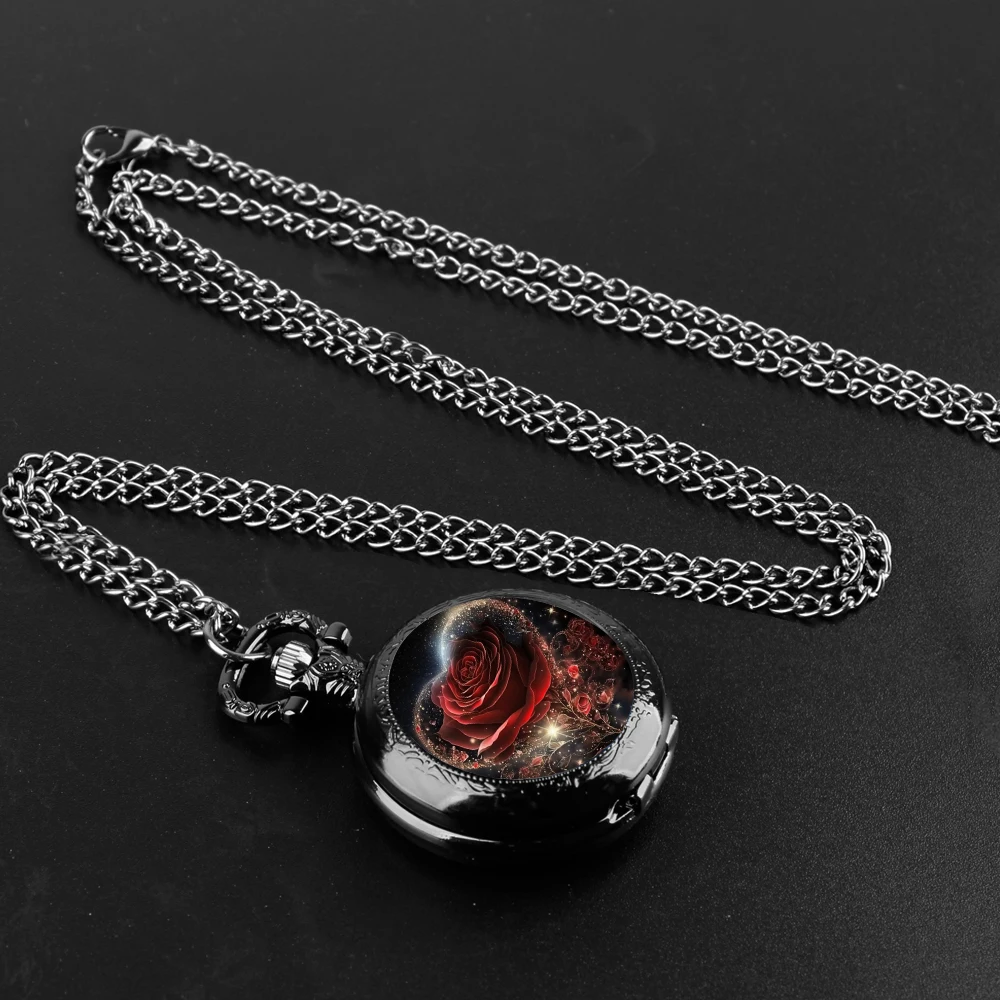 Rose Glass Patch Quartz Pocket Watch - Exquisite and Elegant, a Symbol of Eternal Love, Perfect Gift, Limited Time Offer