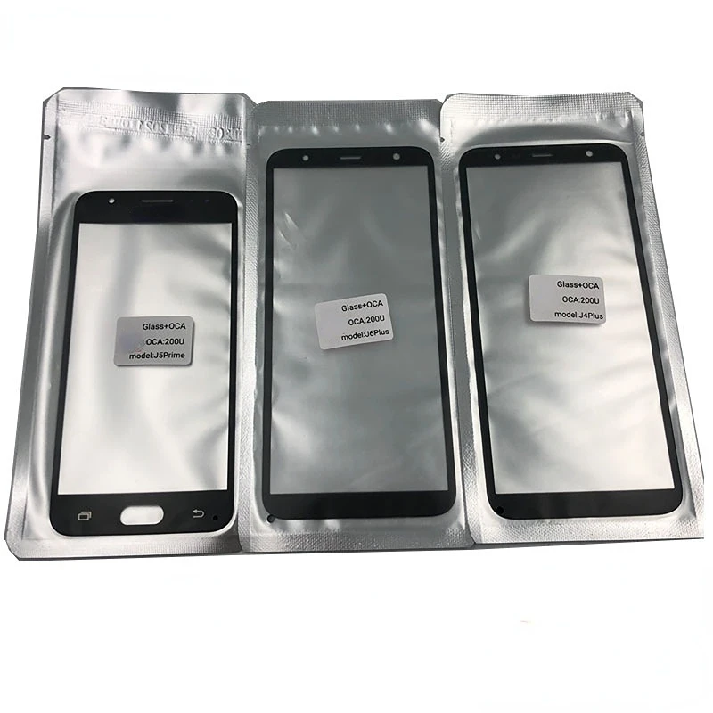 Front Touch Screen Glass + OCA For Samsung Galaxy J2 J3 J4 J6 J5 J7 J8  Core Prime Pro Plus Nxt 2016 2017 2018 Repair Parts