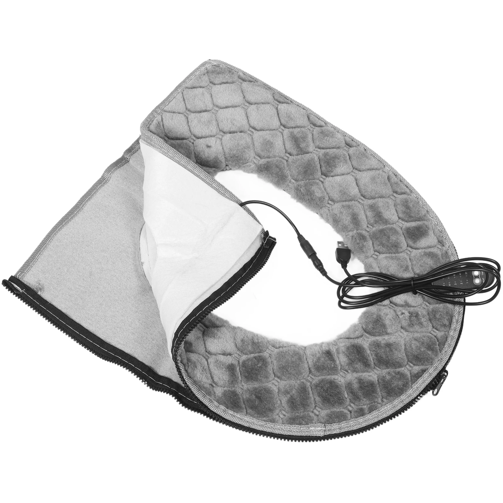 

Soft Heated Toilet Seat Cover USB Powered Grid Design Rapid Heating Reusable Warm Cushion for Home Use Toilet Pad