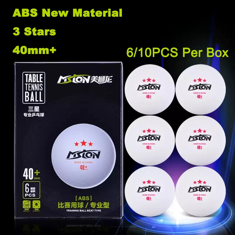 3 Stars Table Tennis Balls 6/10PCS Per Box Ping Pong Balls For Competition Training ABS New Material White Table Tennis Balls