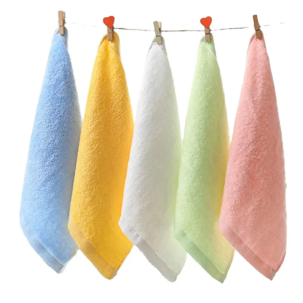 2pcs/lot Bamboo fiber towel 25x25 absorbent square saliva towel, soft and antibacterial cleaning tool