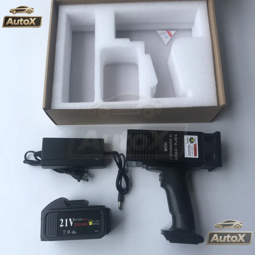Auto X Portable rechargeable UV lamp for automotive sheet metal wireless curing lamp wavelength: 365nm/385nm/395nm/405nm