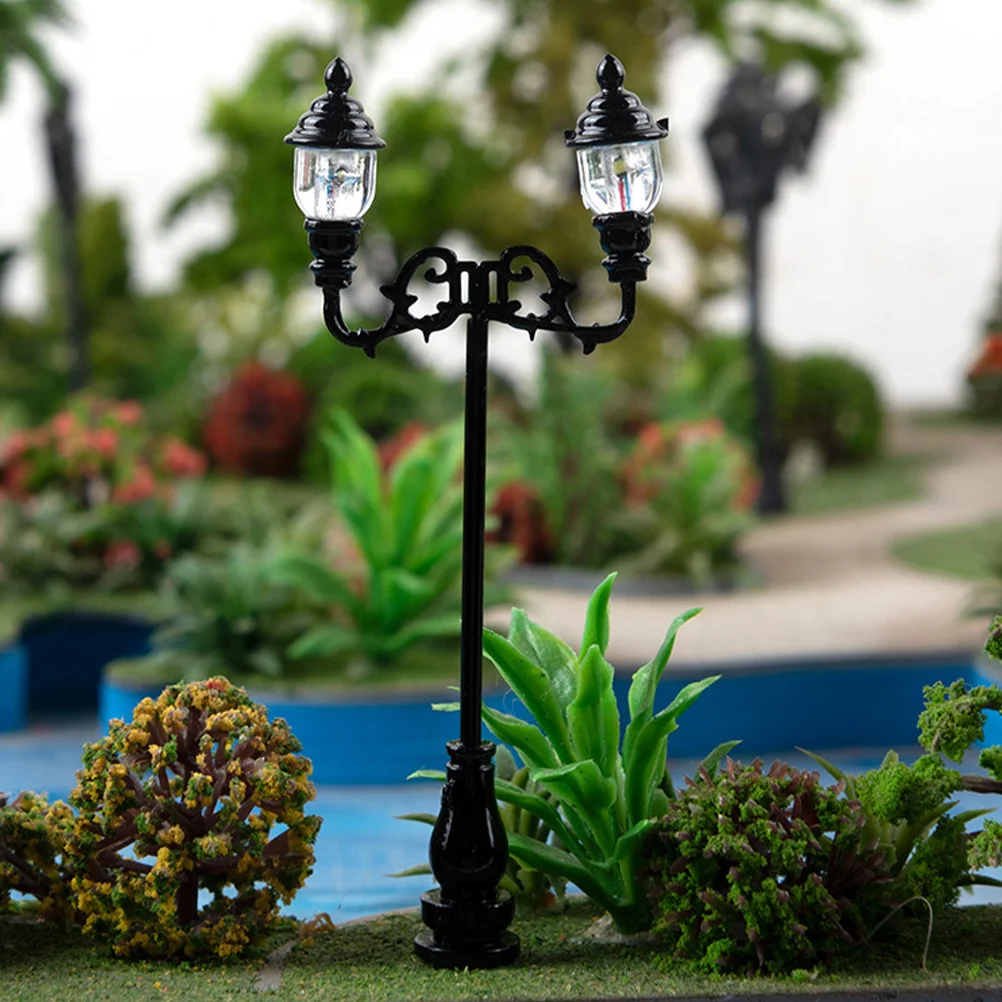 2 Pcs Yard Lights Micro Landscape Garden Stainless Steel Plus Abs Miniature Lamp