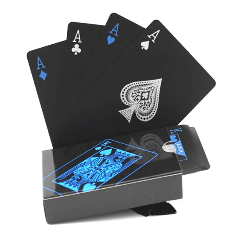 Black Plastic Playing Cards Wear-resistant Durable Plastic Pvc Waterproof Playing Cards Home Party Poker
