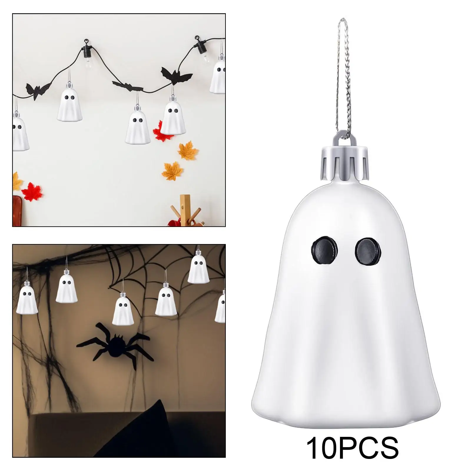 10Pcs Halloween Ghost Hanging Decoration Pp Party Accessory Versatile Decorative Adornment White for Balcony Lightweight