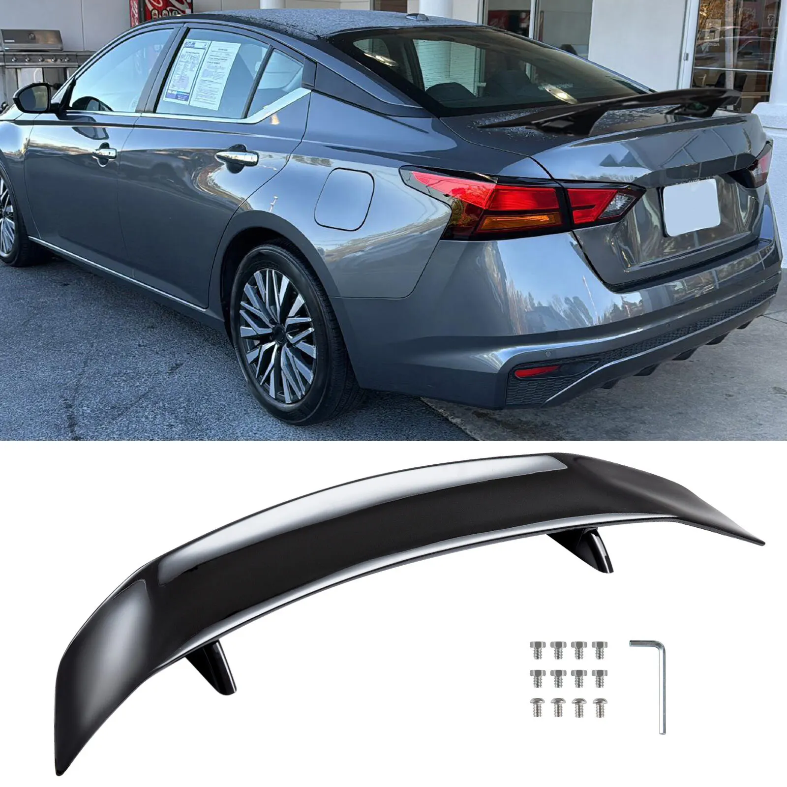 

For Nissan Altima Sedan 46" GT Style Racing Gloss Black Rear Trunk Spoiler Wing