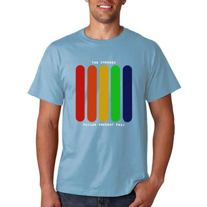the Strokes Rock Black Tee Tshirt Mens Future Present past Design Custom Hand Drawn Clothing Fashion Men's Apparel
