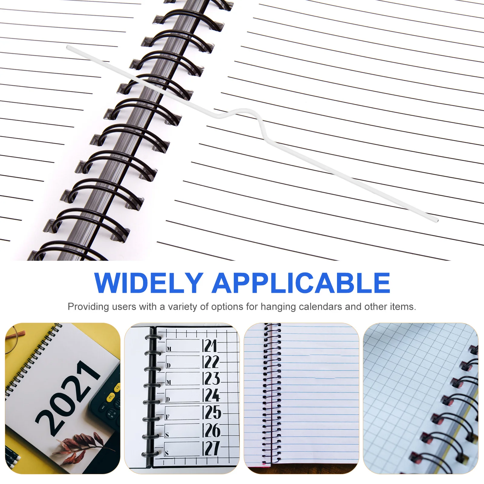 100 Uds. Para calendarios calendario colgante reutilizable ganchos de encuadernación Diy pequeños ganchos colgantes de hierro flexibles carpeta de calendario