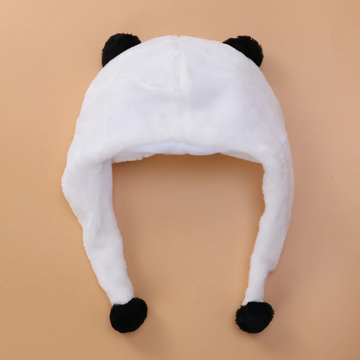 Animal Hat Winter Ski Style Panda Earflap Hood White Size Fits Most Adults Cute Warm Costume Accessory