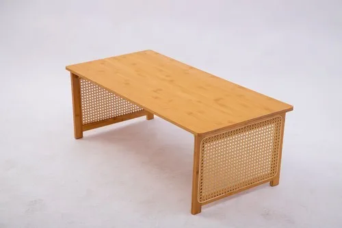 Café TablesWicker Style Coffee Table for Living Room Bedroom Office Space Modern Design