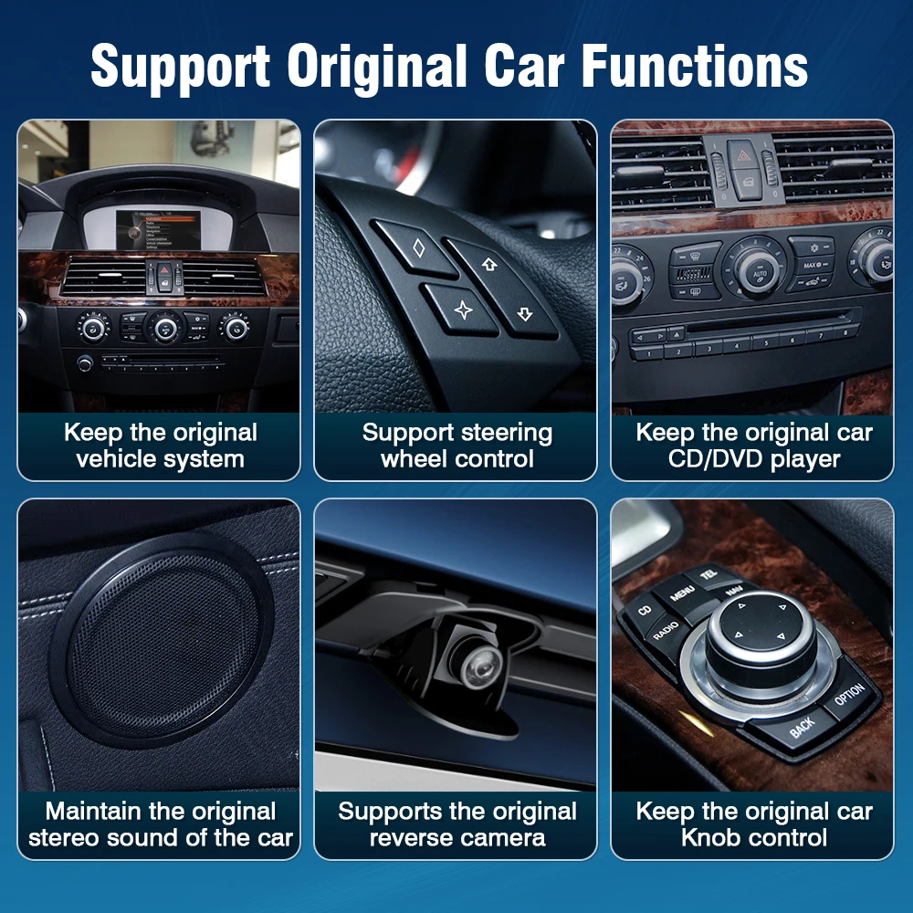 مشغل وسائط متعددة للسيارة من أوتو توب 8.8 بوصة لسيارة BMW 3/5 Series E60/ E61/ E63/ E90/ E91/ E92 CCC CIC Carplay اللاسلكي Android Auto