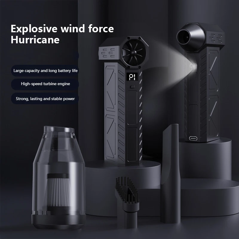 130000rpm Violent Turbofan Mini Camping Outdoor Handheld Fan Strong Wind High-speed Dust Removal Adjustable Camping Equipment