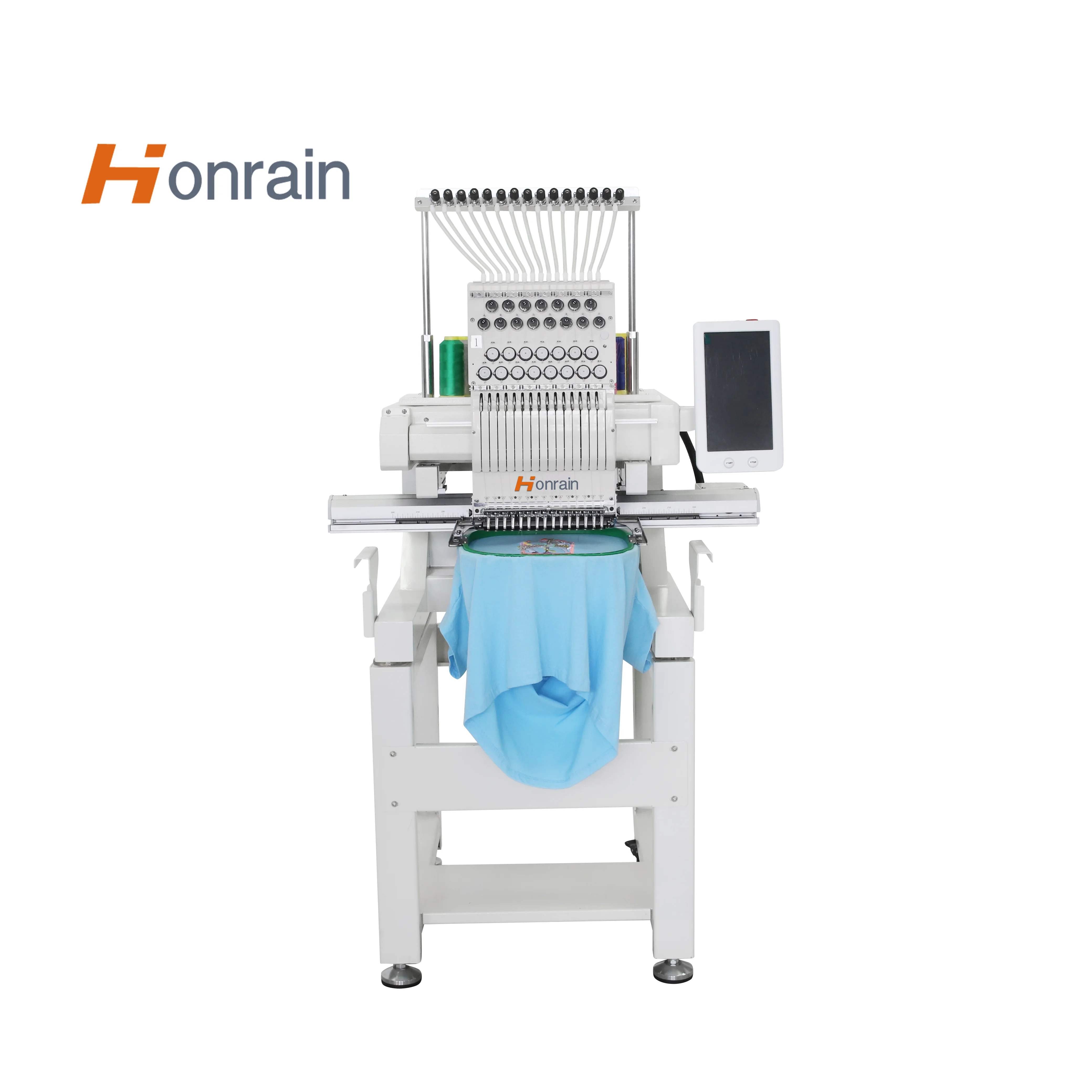HONRAIN New Single Head 15 Needle Embroidery Machine Motor Bearing Gear Cap Flat Embroidery Machine Commercial Use