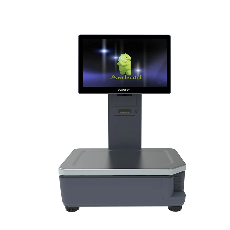 

LongFly 15.6-Inch All-In-One POS System Digital Retail Weighing Scale Food Scale Touch Printer Barcode Label Scale