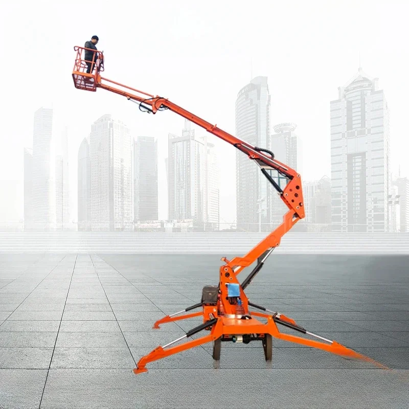 Cranked arm lift telescopic arm electro-hydraulic climbing vehicle rotation maintenance installation aerial work platform