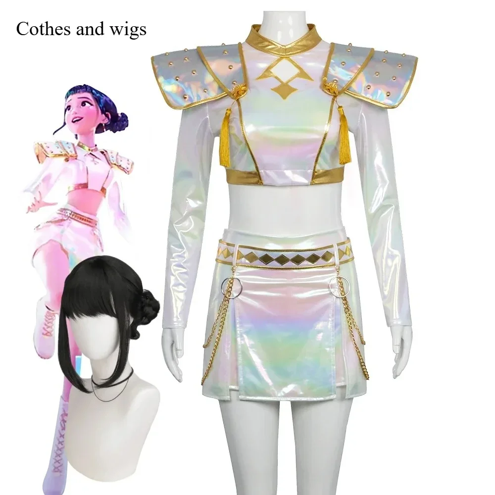 Fantasia Rumi Zoey Mira Cosplay Girls Singing White Suits Cartoon  Disfraz Costume 6 to 14 Years Halloween Clothes