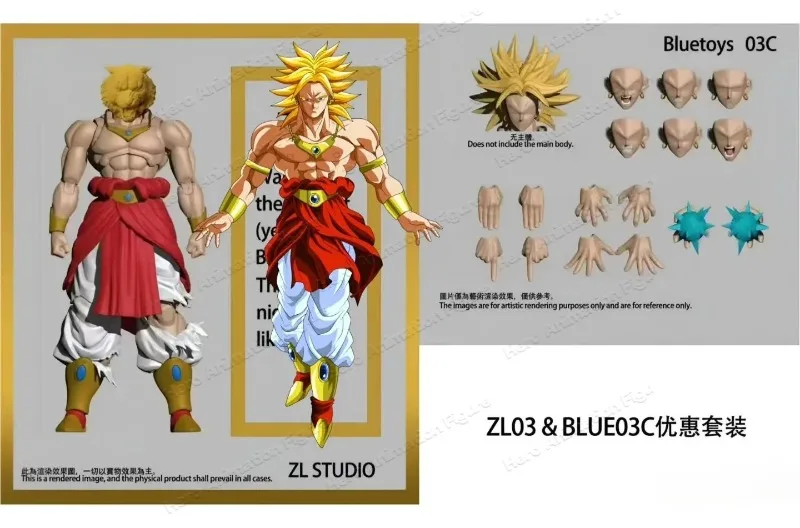 ZL STUDIO Thin Broly Ancient Tiger Actionfigur-Bausatz Krieger Albtraum-Feind 7 Zoll Anime Dragon Ball Z Sammler-Hobby-Modell Spielzeug