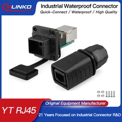 CNLINKO Waterproof PBT RJ45 Connector 8P8C Ethernet Cable Head Plug Gold-plated Panel Socket Network RJ45 Crimper Connector