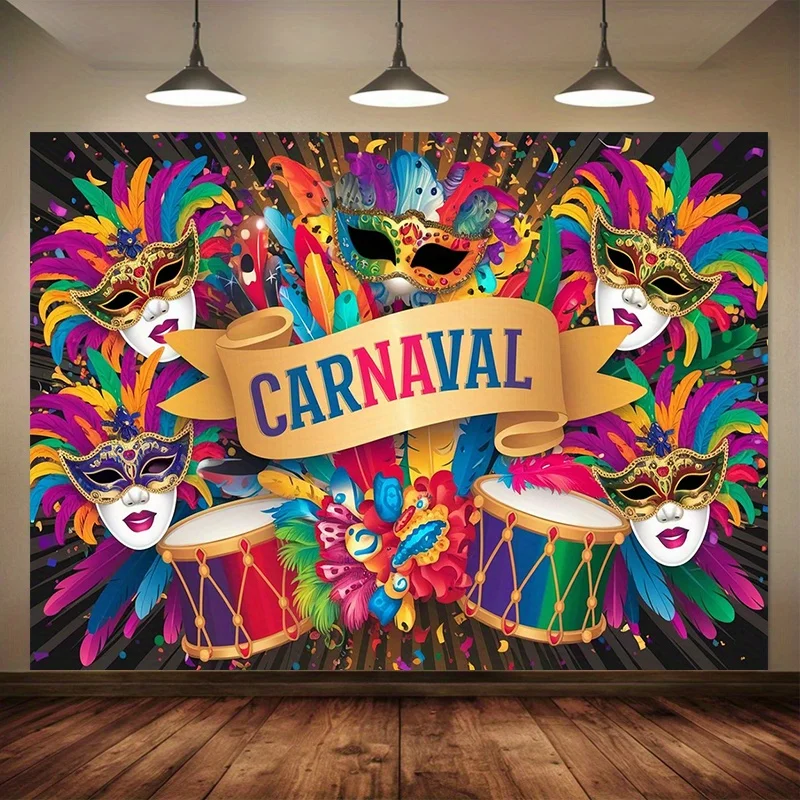 1 unidad plana 2D, pancarta de poliéster para celebración de carnaval, adecuada para decoración del hogar y fiesta, fondo de fotografía
