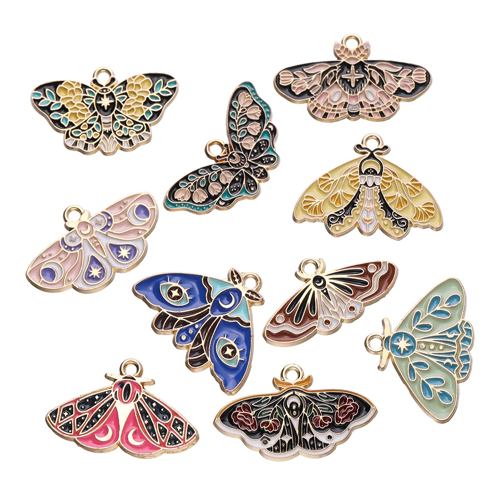 10 sztuk/partia kropla oleju stop metalu motyl Charms wisiorki ze zwierzętami dla DIY bransoletka naszyjnik akcesoria do wyrobu biżuterii