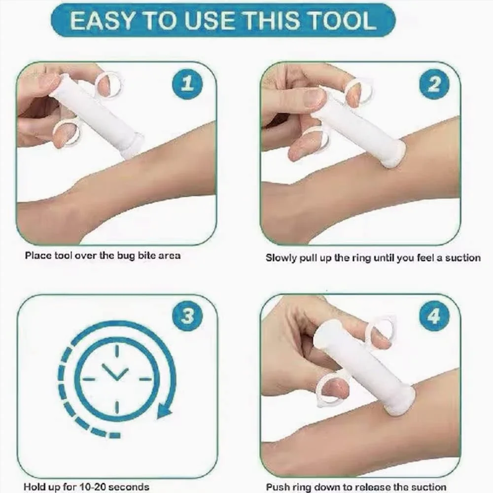 Bug Bite Suction Tool, Venom Extractor Itch Relief, Natural Reduce Itch & Swell, Bite & Sting First Aid for Outdoor Hiking, Back image 2