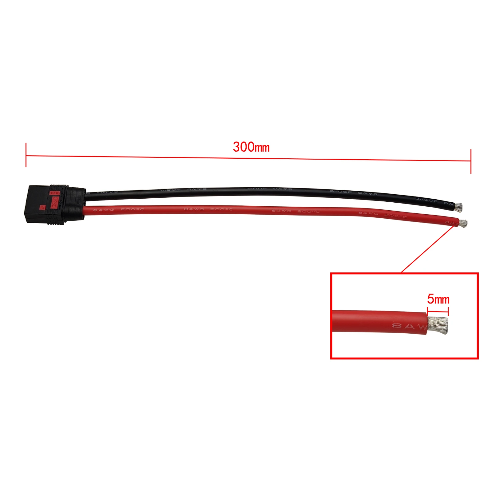 QS8-S Anti Spark Connector Cable Battery Connecting Adapter Male Female Plug 8AWG Silicone Wire For DIY RC Drone Lipo Battery