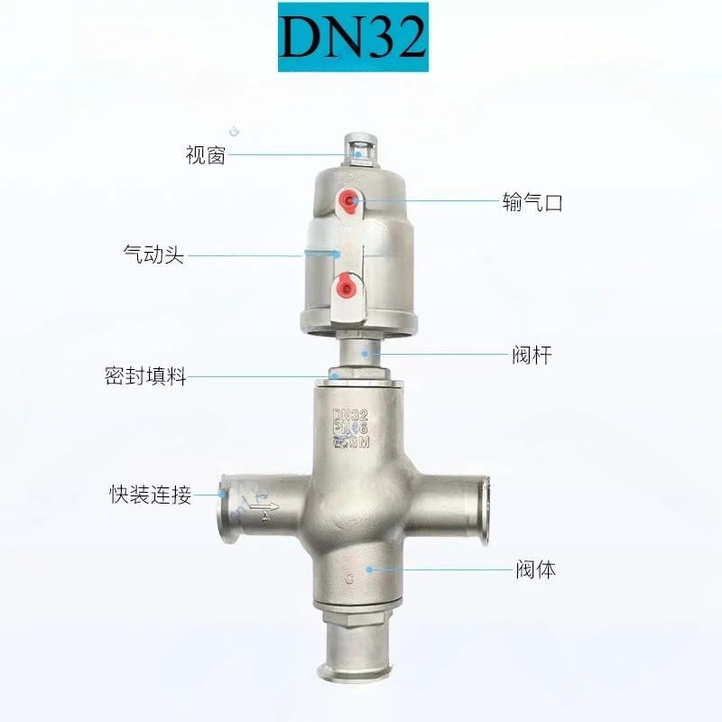 Tuya-1Pcs válvula de asiento angular roscada neumática de acero inoxidable 304 DN 15-DN50-Alexa asistente de Google