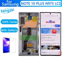 하이 퀄리티 AMOLED LCD, 삼성 갤럭시 노트 10 + 디스플레이 터치 스크린 노트 10 플러스 SM-N975F N975 N976 LCD, 결함 있음