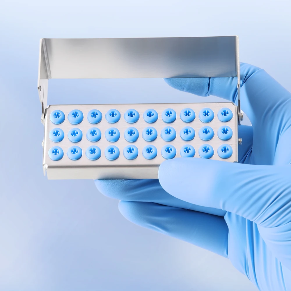 AZDENT 8/30 ثقوب الأسنان بور حامل معقم إندو ملف صندوق تعقيم منظم 135 ℃   أدوات مختبر قابلة للتعقيم