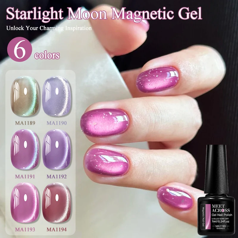 7ml Starlight Moon Magnetic Gel Nail Polish Glitter Effect Semi Permanent Soak Off UV LED Gel Varnish Nail Art DIY Nail Supplies