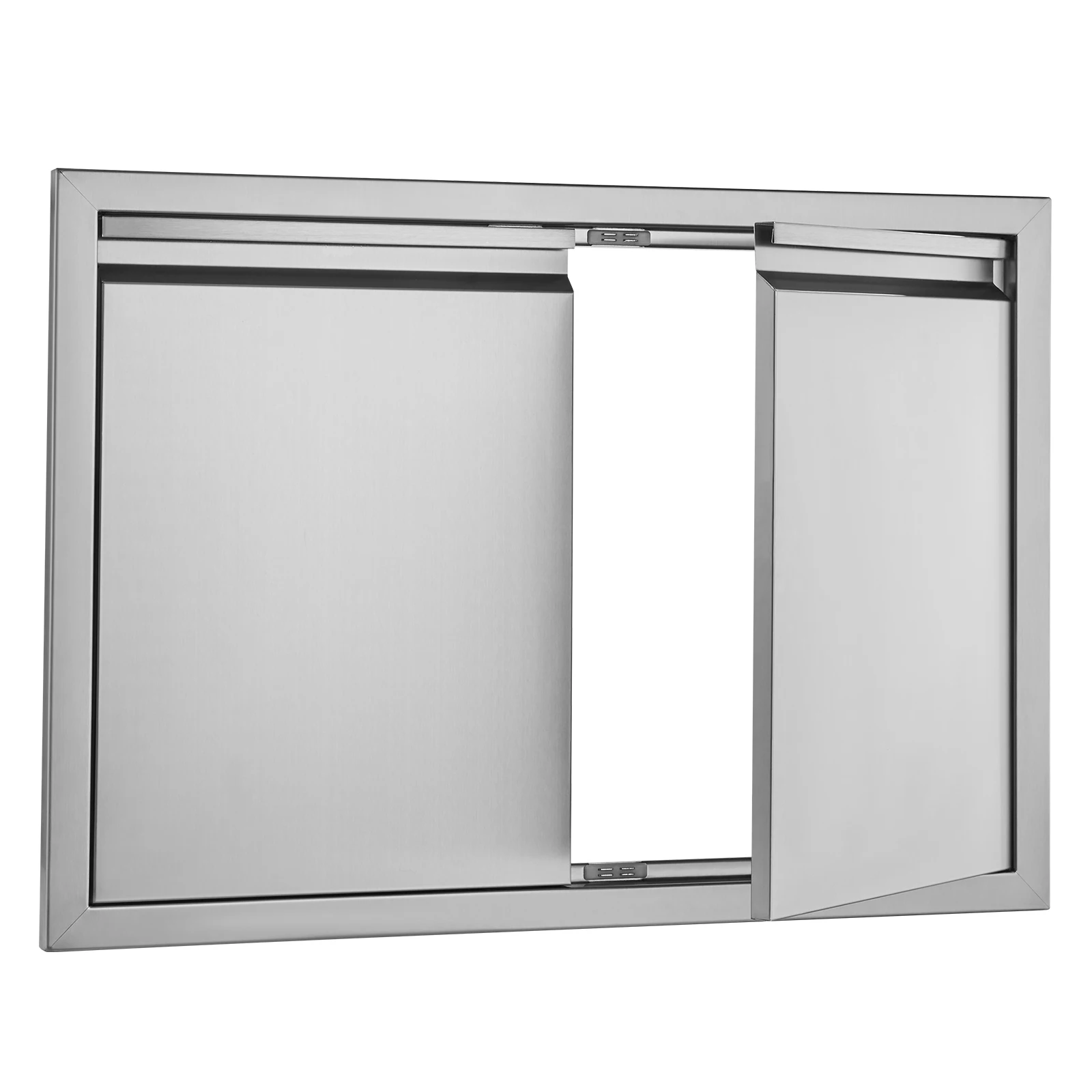 BBQ Access Door, 30W x 21H Inch Double Outdoor Kitchen Door, Stainless Steel Flush Mount Door, Wall Vertical Door with Recessed Handles, Grilling Station, Outside Cabinet, Designed for BBQ Island