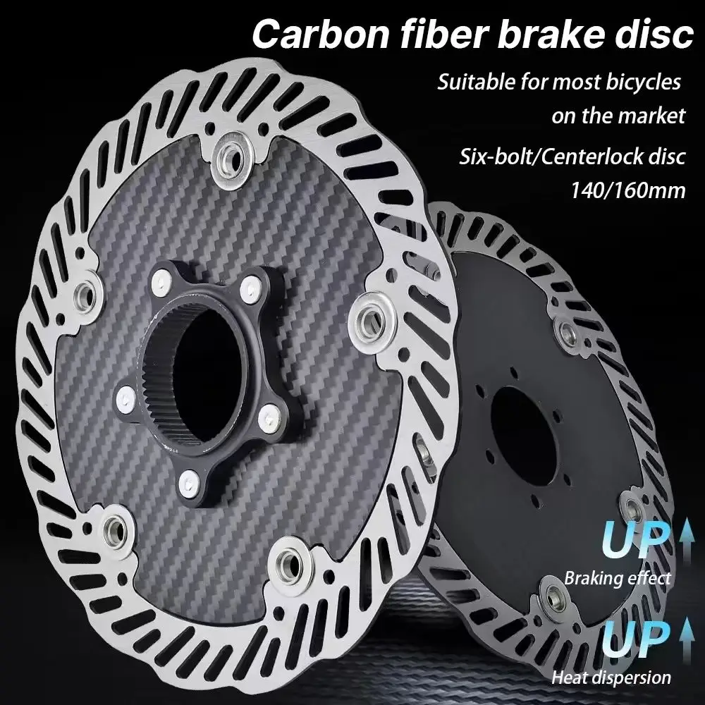 

Высокопрочный дисковый тормоз из углеродного волокна для ротора, центральный замок с шестью болтами, подходит для колес шоссейного велосипеда и горного велосипеда, сверхлегкий