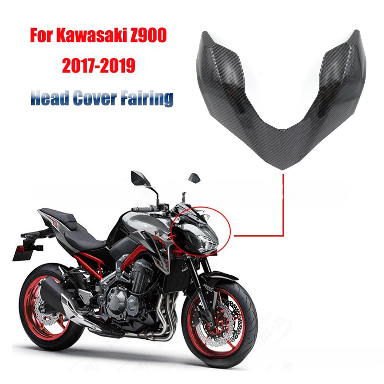 

For Kawasaki Z900 2017-2019 Front Nose Headlight Upper Panel Fairing Cowl Fit Motorcycle Modified Bodywork Replacement Parts