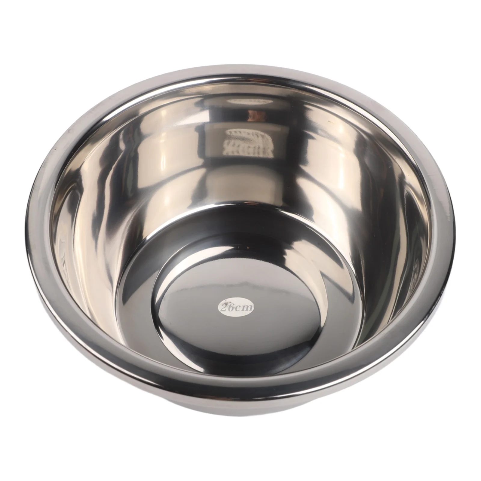 Silver 304 Stainless Steel Basin With Reversed Rim For Kitchen Mixing Beating Soup Making Vegetable Washing Multi Use Gadgets