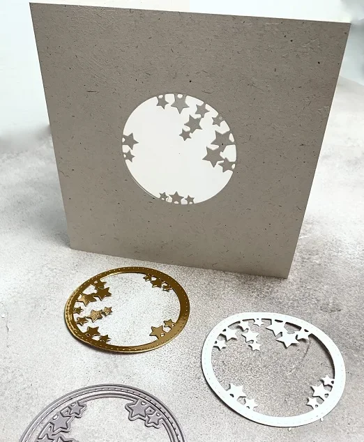 Piggy Craft metal cutting dies cut die mold Star circle ring Scrapbook paper craft knife mould blade punch stencils dies