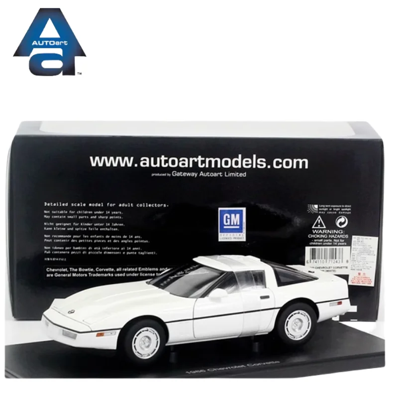 

1:18 Corvette 1986 diecast alloy simulation static model, children's collection of decorative toys, for children's school gifts.