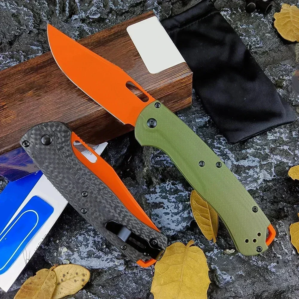 Hunt Taggedout 15535 Tactical Outdoor Pocket Knife CPM-154 Orange Coated Folding Blade Everyday Carry Tactical Survival Tools