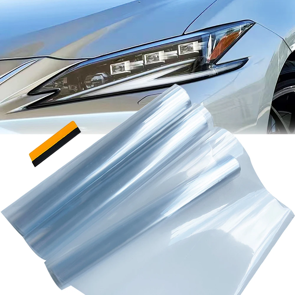 Car Transparent Light Protector Film Bumper Hood Paint Protection Car Headlight Fog Light Vinyl Smoke Film PVC Tint Foil Sticker
