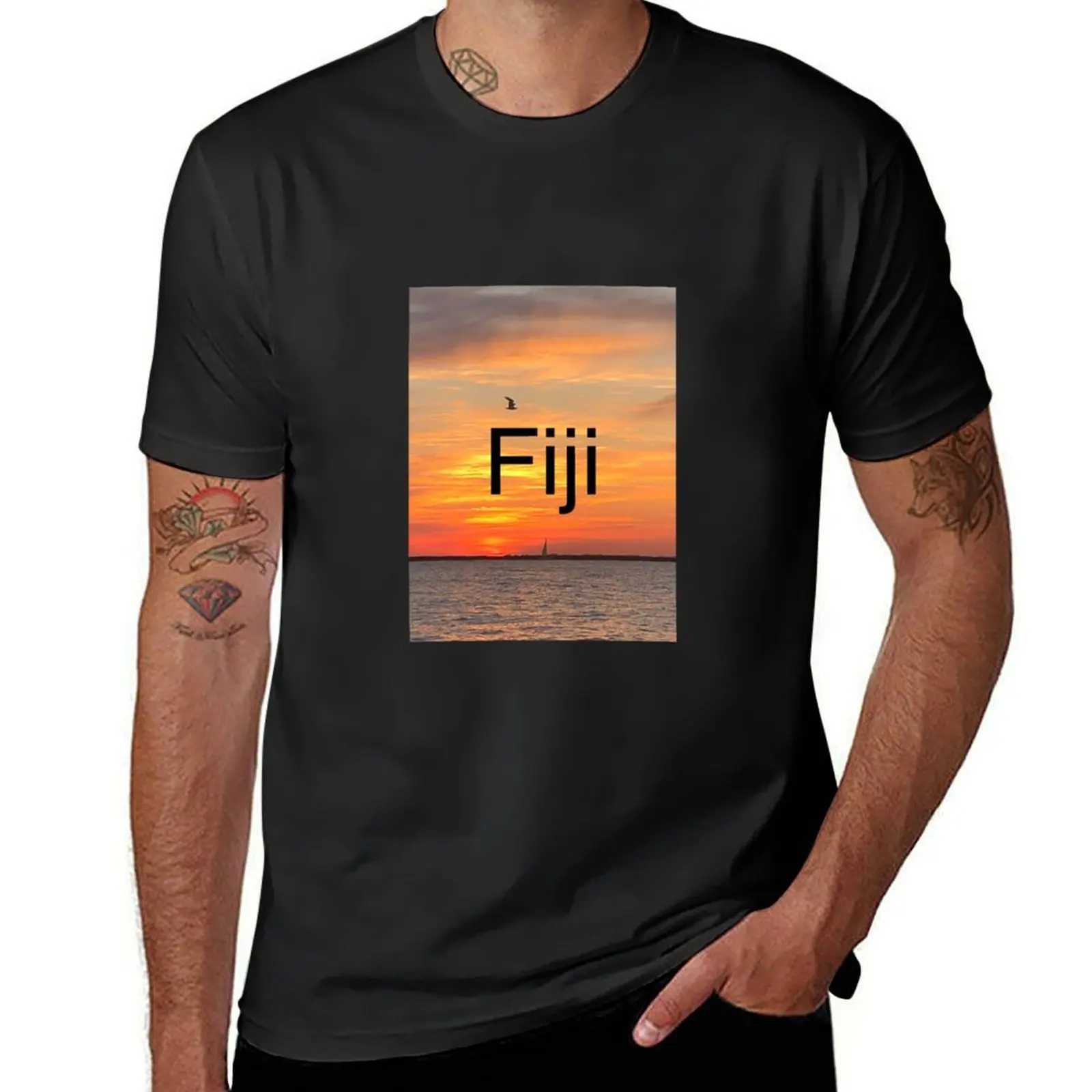 

Fiji Islands Destination Sunset T-Shirt summer clothes blanks graphics customs design your own oversized t shirt men