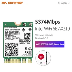 COMFAST Laptop WiFi Card NGFF M.2 WiFi Module WiFi6 AX210 AX200 AX1800 2.4G 5G 6GHz 5374Mbps/3000Mbps 802.11AX  Bluetooth 5.2