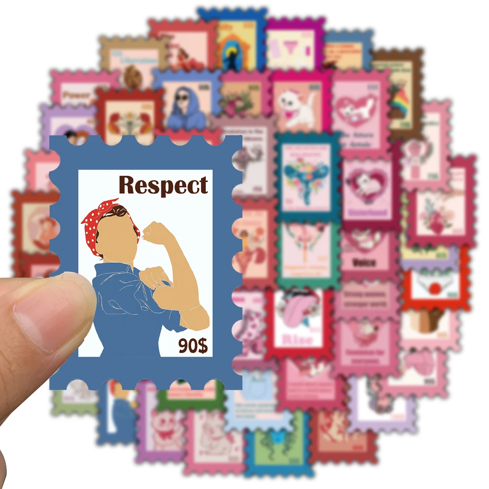 50 pçs selos feministas graffiti adesivos paisagem skate notebook portátil bagagem telefone design mala colagem adesivo