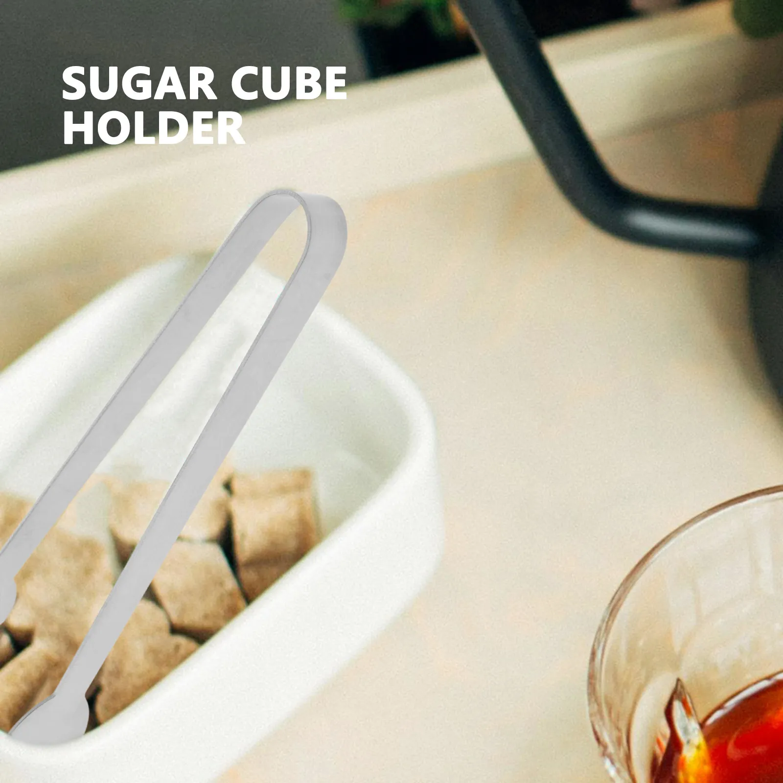 Stainless Steel Mini Ice Sugar Tongs Compact Lightweight Ergonomic Kitchen Serving Tongs for Ice Cubes Candy Sugar Cubes Food