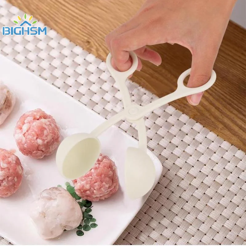 أداة صانع كرات اللحم مشبك بلاستيكي كرة أرز مستديرة ملعقة صنع كرات اللحم قالب غير لاصق أداة مطبخ محشوة #4