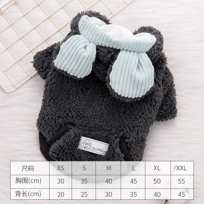 Winter Hoodies Pet For Bears Warm Sweaters Cat Autumn Dog Puppet Ear Hat Clothes Teddy Bomei