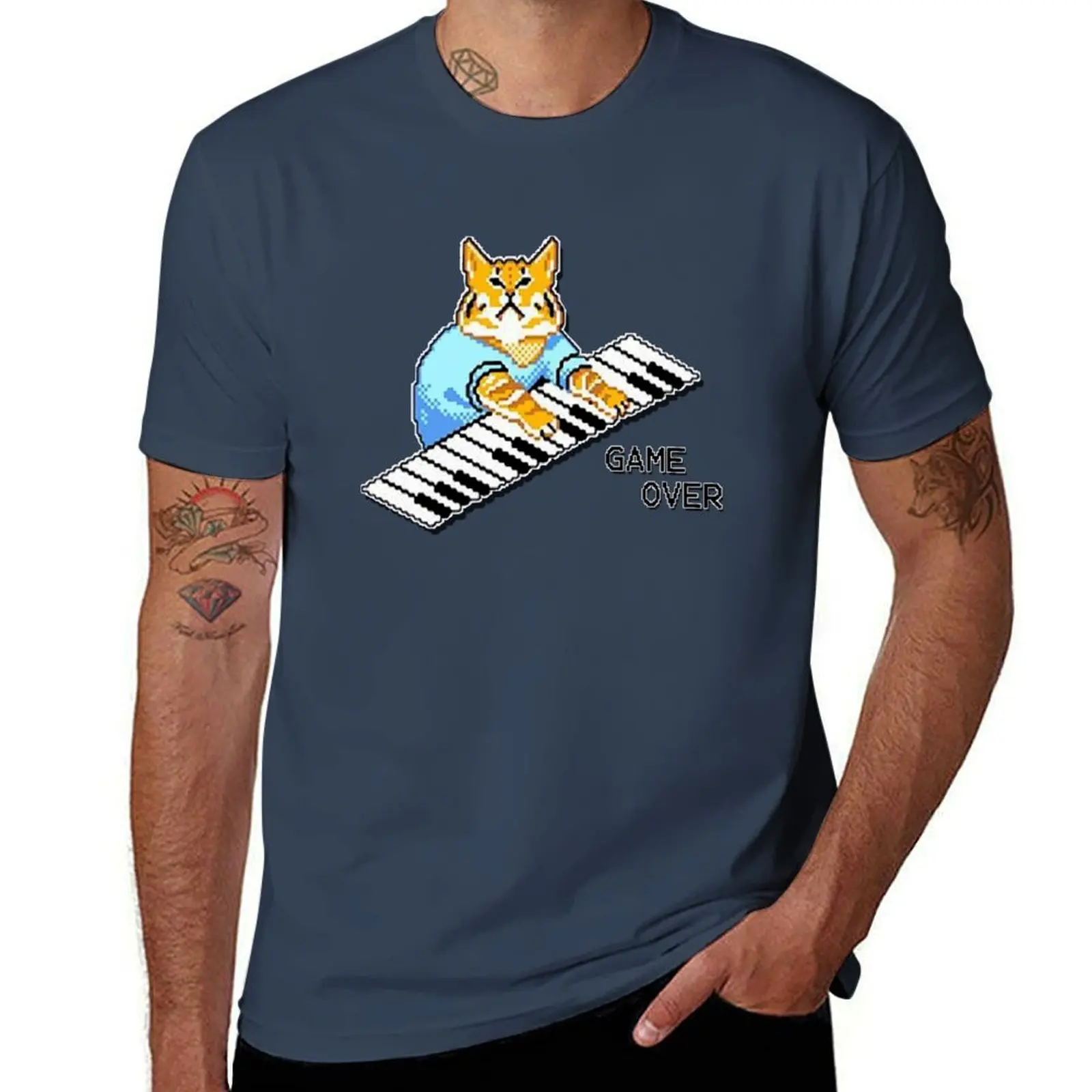 

IT Crowd roy's tshirt piano cat design available on a wide range of clothing, stationery and giftware. T-Shirt