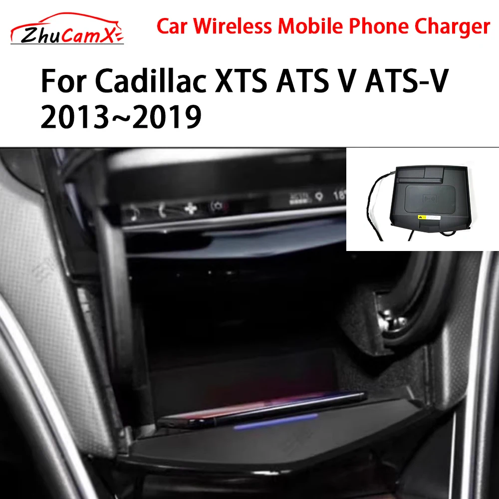 

Car Wireless Mobile Phone Charger Center Console Storage QI 18W iPhone fast charge for Cadillac XTS ATS V ATS-V 2013–2019