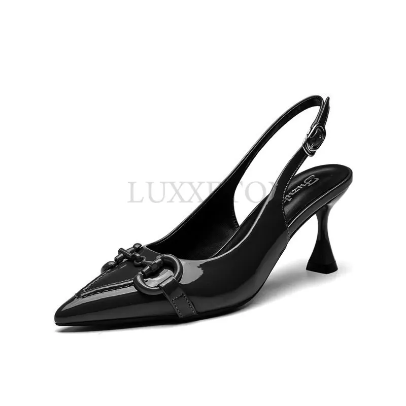 Woman Green Pumps Luxury Designer Metal Pointed Stiletto Shallow Mouth Single Shoes High Heels Women Black Party Shoes