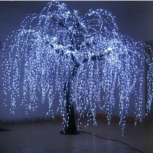 fake life like led lighted white color artificial willow lighting trees